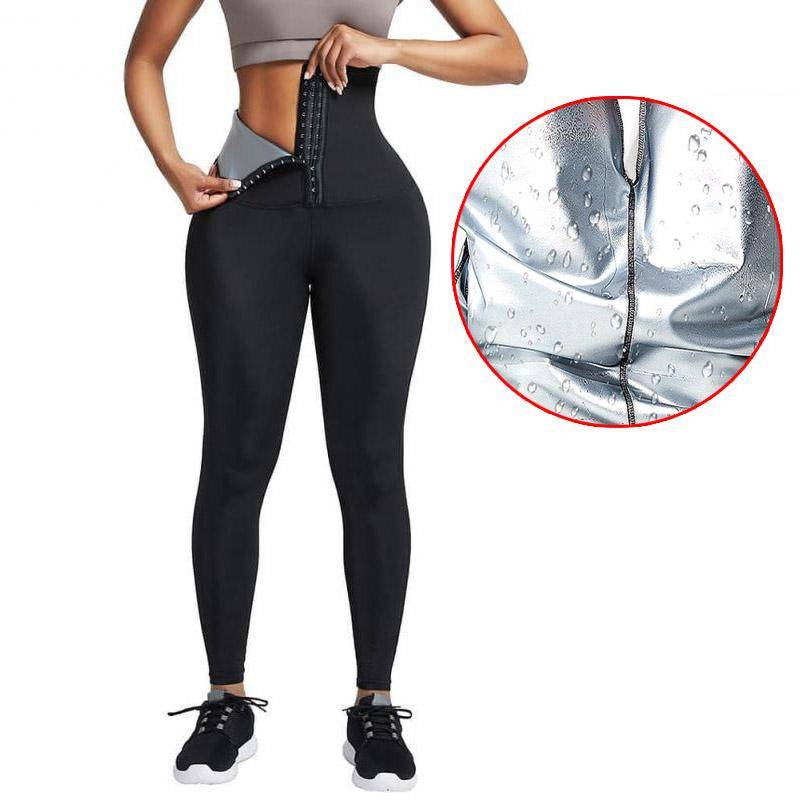 Frauen Shapers Sweat Sauna Effekt Schlankheits Leggings Korsett Body Shaper Taille Dünne Kompression Leggings XXL schwarz von Joom DACH