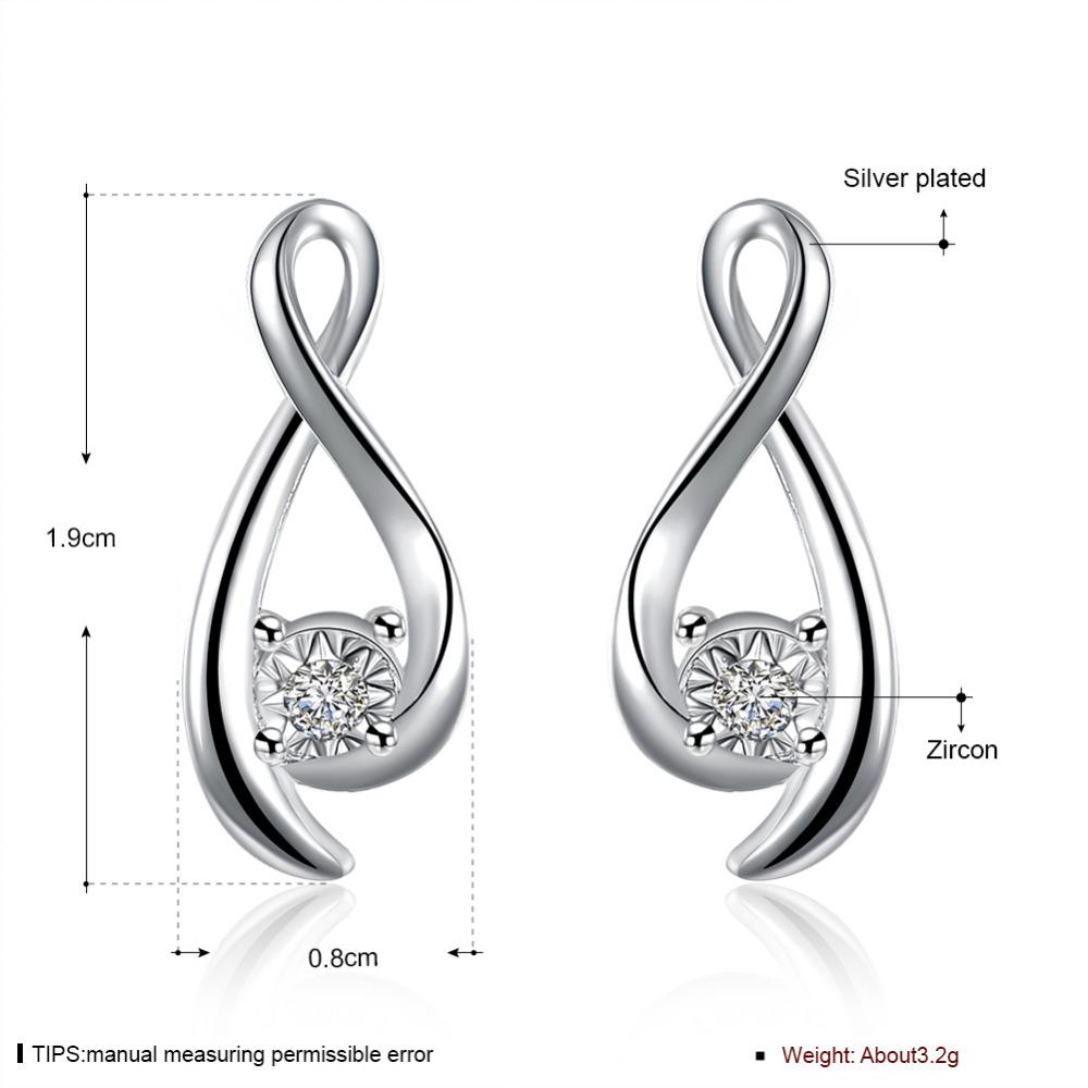 Frauen Silber Ohrringe Stud Drop Stil Kristall Charms Hochzeit Schmuck Geschenk Hohe Qualität Mode Klassische Schmuck E774 von Joom DACH
