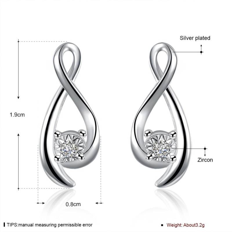 Frauen Silber Ohrringe Stud Drop Stil Kristall Charms Hochzeit Schmuck Geschenk Hohe Qualität Mode Klassische Schmuck E774 von Joom DACH