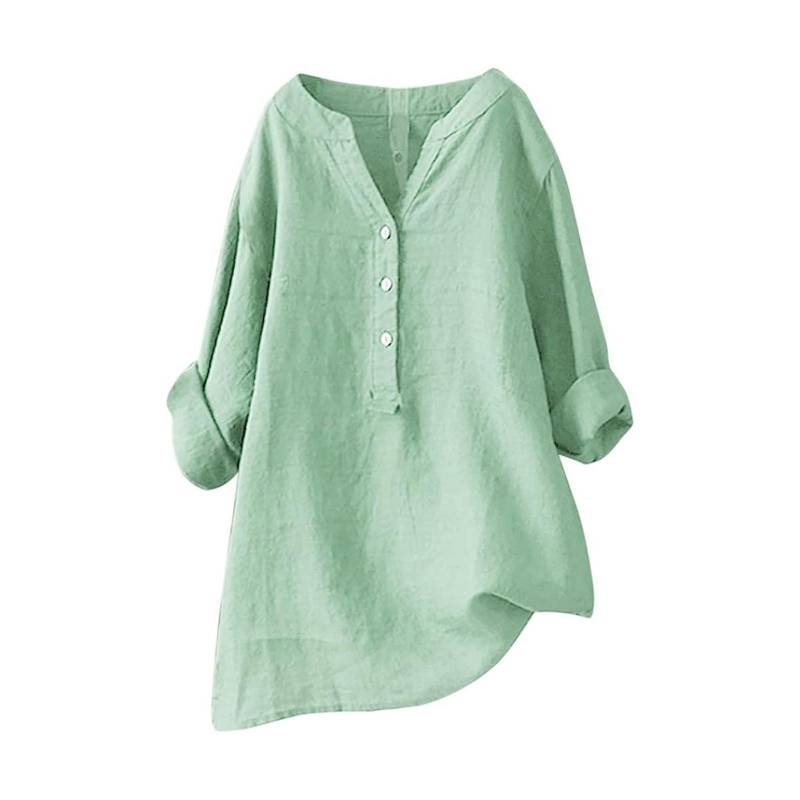 Frauen Solide Stehkragen Langarm Hemd Casual Lose Bluse Button-Down-Tops XXXXL grün Frauen Solide Stehkragen Langarm Hemd Casual Lose Bluse Button-Down-Tops XXXXL grün von Joom DACH