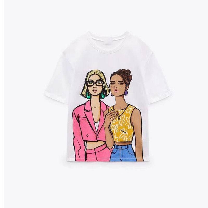Frauen Sommer Mädchen Print Baumwolle Übergroßen T Shirt Kurzarm Lange T Shirt Tragen Top L von Joom DACH