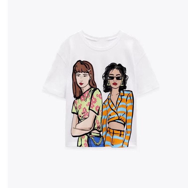 Frauen Sommer Mädchen Print Baumwolle Übergroßen T Shirt Kurzarm Lange T Shirt Tragen Top L von Joom DACH