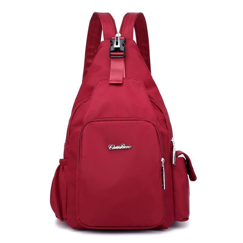Frauen Sommer Rucksack Wasserdichte Nylon Brust Tasche Neue Weibliche Tasche Mama Tasche Sport Eine Schulter Kreuz-zurück Reise Kleine rucksack bordeaux von Joom DACH
