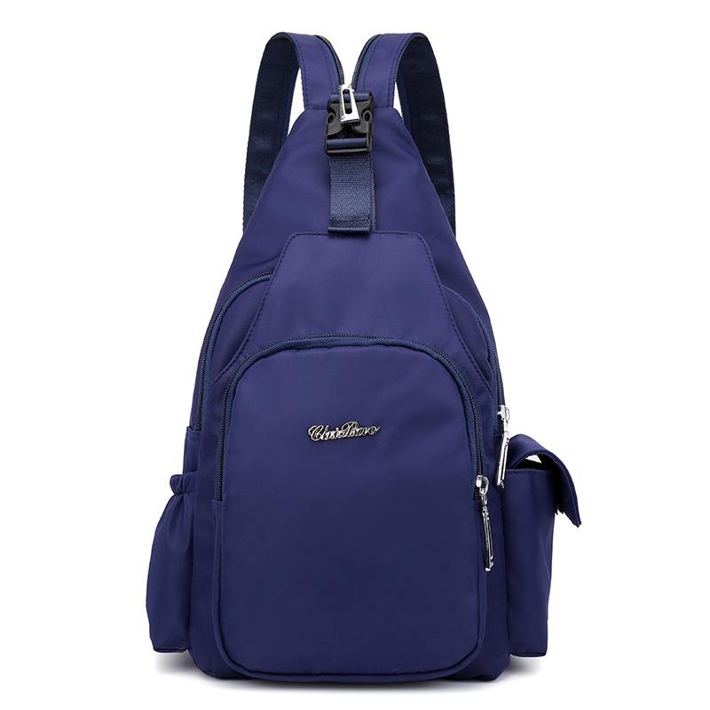 Frauen Sommer Rucksack Wasserdichte Nylon Brust Tasche Neue Weibliche Tasche Mama Tasche Sport Eine Schulter Kreuz-zurück Reise Kleine rucksack dunkelblaue von Joom DACH