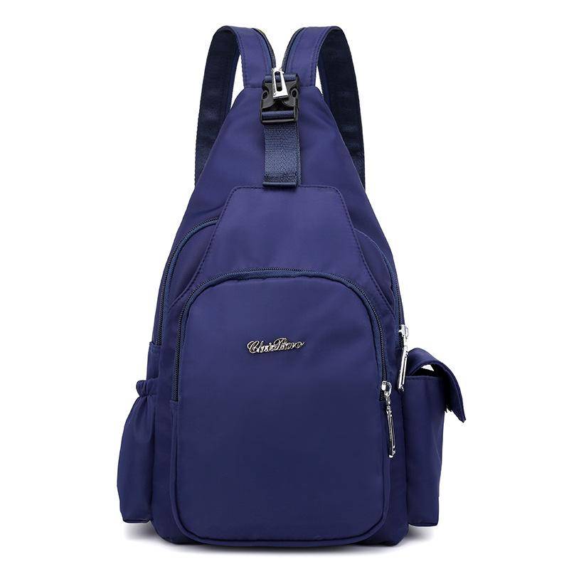 Frauen Sommer Rucksack Wasserdichte Nylon Brust Tasche Neue Weibliche Tasche Mama Tasche Sport Eine Schulter Kreuz-zurück Reise Kleine rucksack dunkelblaue von Joom DACH
