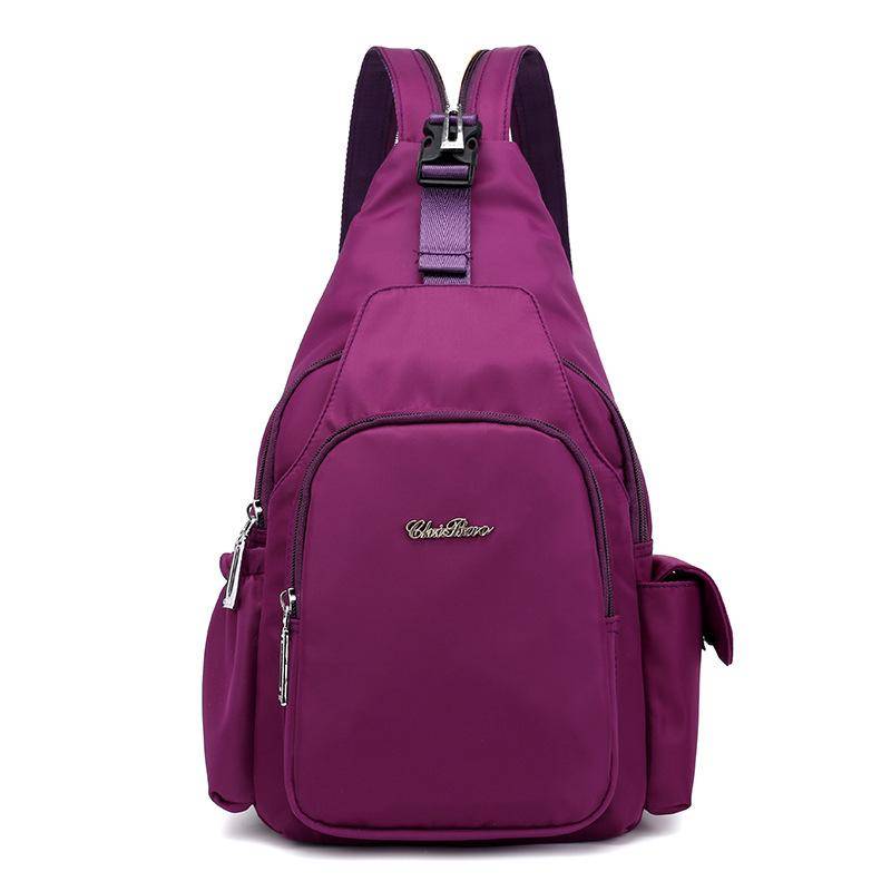Frauen Sommer Rucksack Wasserdichte Nylon Brust Tasche Neue Weibliche Tasche Mama Tasche Sport Eine Schulter Kreuz-zurück Reise Kleine rucksack violett von Joom DACH
