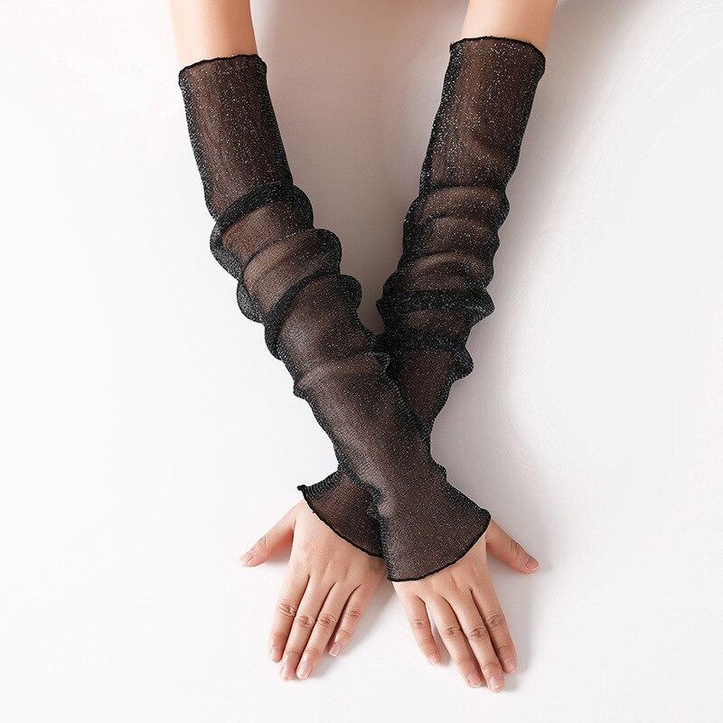 Frauen Sommer Sonnenschutz Ärmel Mesh Spitze UV ​​Dünne Lange Ärmeln Fahrrad Eis Seide Ärmel Radfahren Handschuhe Arm Wärmer ärmel von Joom DACH