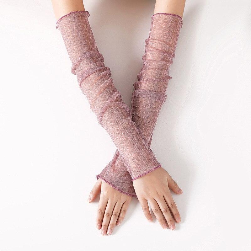 Frauen Sommer Sonnenschutz Ärmel Mesh Spitze UV ​​Dünne Lange Ärmeln Fahrrad Eis Seide Ärmel Radfahren Handschuhe Arm Wärmer ärmel von Joom DACH