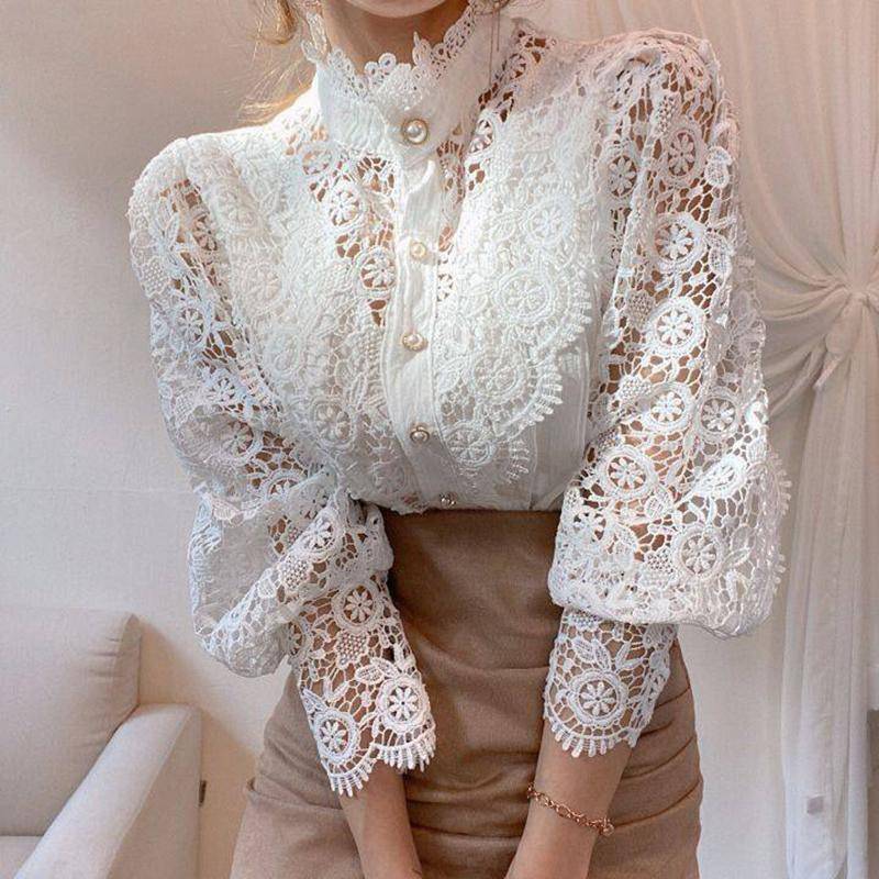 Frauen Spitze Blusen Blütenblatt Hülse Frauen Bluse Chic Taste Aushöhlen Blume Spitze Patchwork Weißes Hemd Top Weibliche Kleidung S weiß Frauen Spitze Blusen Blütenblatt Hülse Frauen Bluse Chic Taste Aushöhlen Blume Spitze Patchwork Weißes Hemd Top Weibliche Kleidung S weiß von Joom DACH