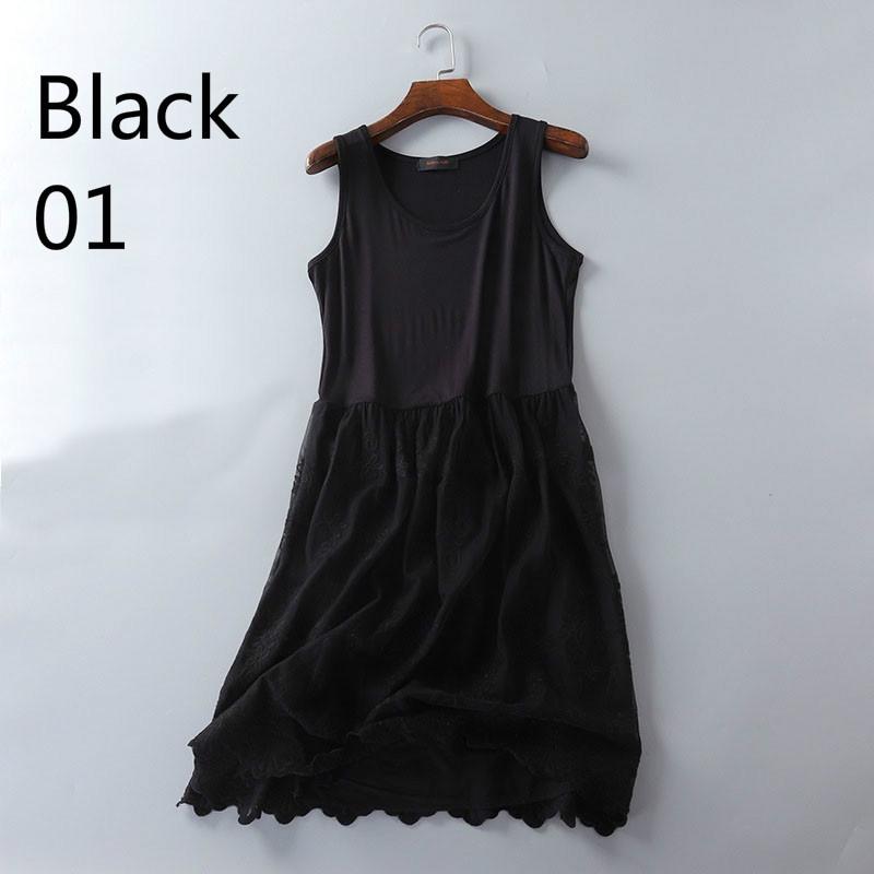 Frauen Stickerei Blumen unter Kleid Petticoat Leibchen voller Slip Riemchen Schicht Tüll hohe Taille 01 schwarz von Joom DACH