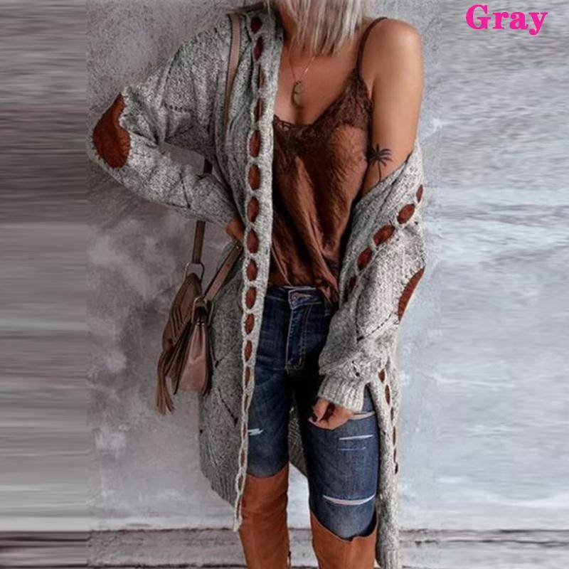 Frauen Strickjacke Pullover Mantel Weibliche Lange Hülse Casual Mit Kapuze Vintage Elegante Pullover Mantel Herbst Winter M graue von Joom DACH