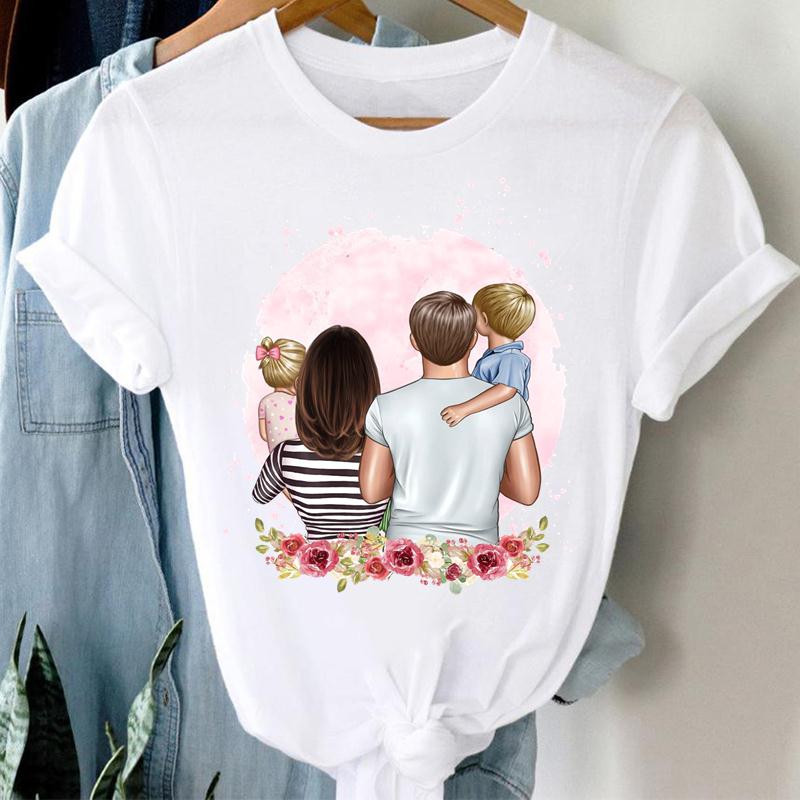 Frauen Süße Familie Kleidung Lässig Druck T-shirt Mama Mutter Mama Top Sommer Mode T-shirt Kurzarm Dame Weibliche Grafik T-shirt XL von Joom DACH