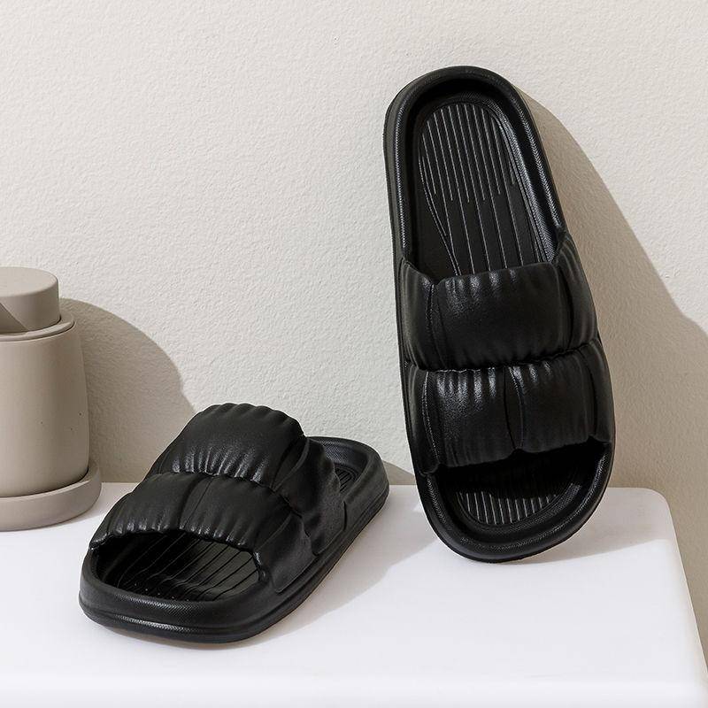 Frauen Super Licht Wolke Hausschuhe Sandalen Sommer Strand Weiche Sohle Weibliche Flip-Flops EVA Männer Damen Hause Badezimmer Anti-slip Rutschen 40-41 schwarz von Joom DACH