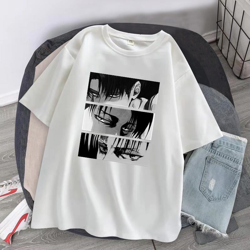 Frauen T-shirts Japanischen Anime Angriff Auf Titan Levi Ackerman Auge Punk Tops Sommer Harajuku Übergroßen Gothic Kurzarm T-shirt S weiß von Joom DACH