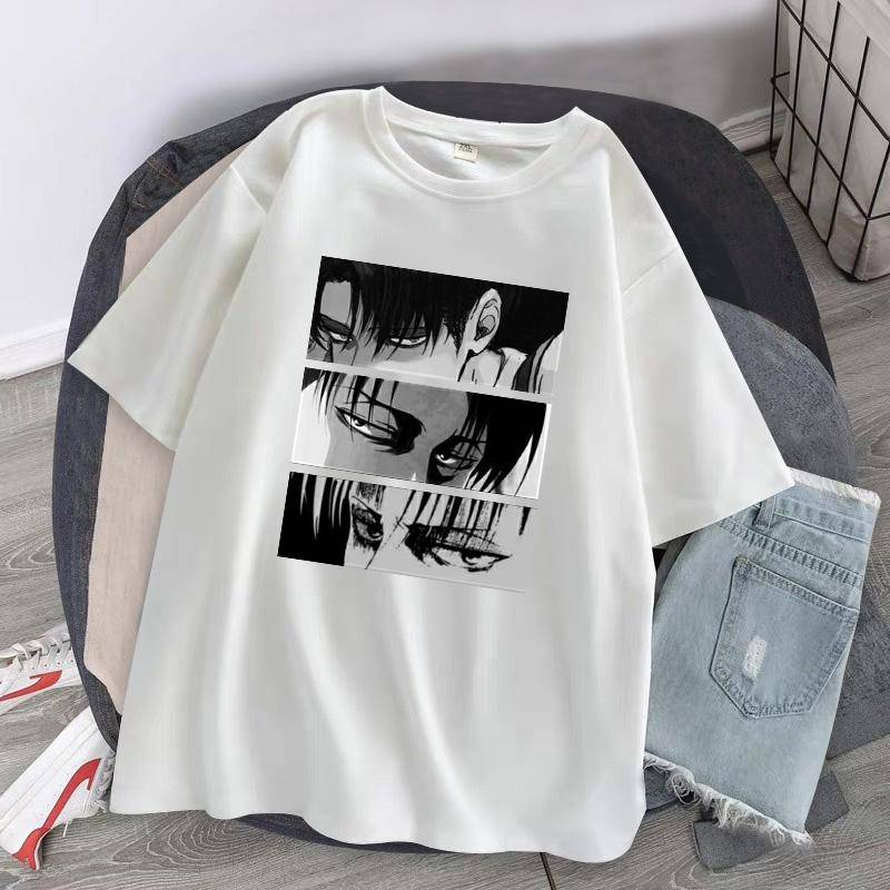 Frauen T-shirts Japanischen Anime Angriff Auf Titan Levi Ackerman Auge Punk Tops Sommer Harajuku Übergroßen Gothic Kurzarm T-shirt S weiß von Joom DACH