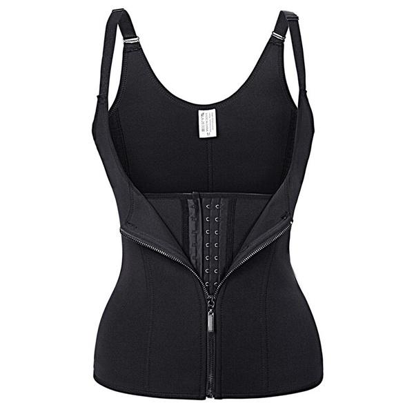 Frauen Taille Trainer Korsett Weste für Gewichtsverlust Sport Body Shaper Workout Unterbrust Cincher Stahlknochen Bauch Tops Shapewear L schwarz von Joom DACH