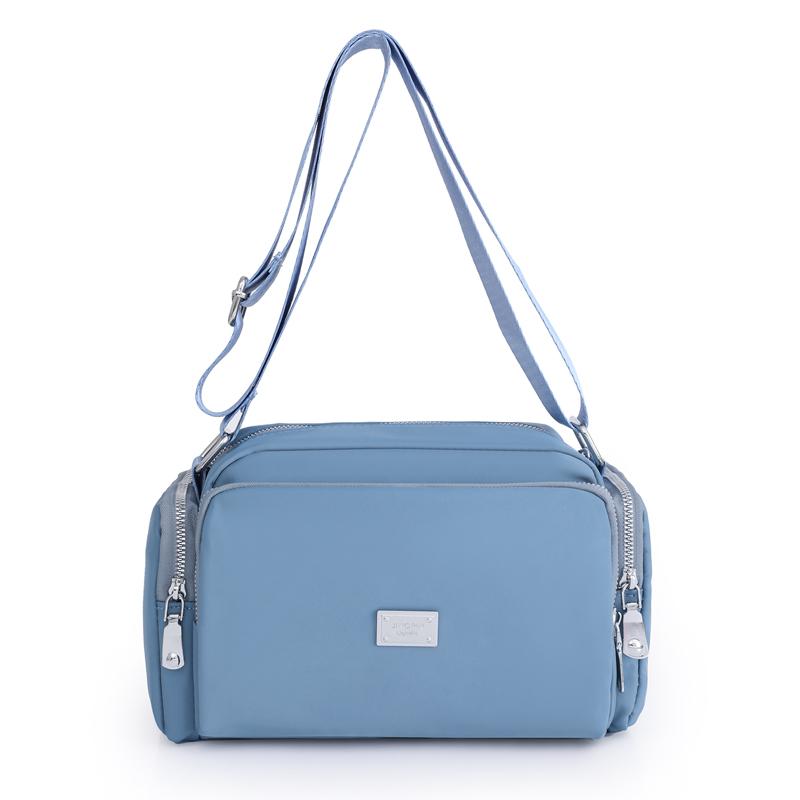 Frauen Tasche Wasserdichte Nylon Handtaschen Reine Farbe Mode Multi Funktion Große Kapazität Umhängetasche Casual Messenger Mama Tasche blau von Joom DACH