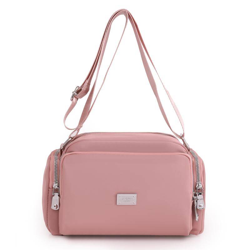 Frauen Tasche Wasserdichte Nylon Handtaschen Reine Farbe Mode Multi Funktion Große Kapazität Umhängetasche Casual Messenger Mama Tasche rosa von Joom DACH