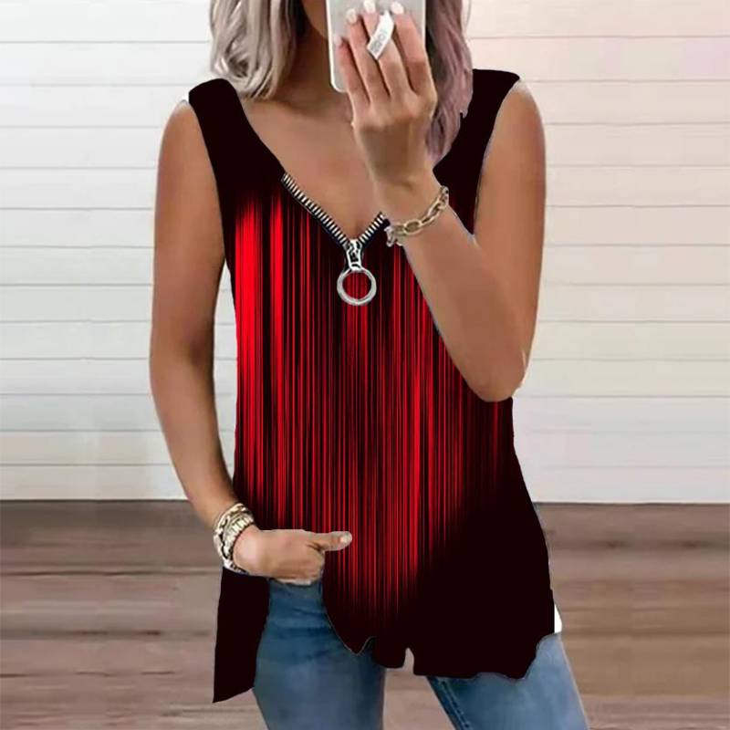 Frauen Top Sommer Neue Mode Bunte Herzen R Gedruckt Casual Plus Größe Ärmellose Zipper V-ausschnitt Top Tank Top 8XL rot Frauen Top Sommer Neue Mode Bunte Herzen R Gedruckt Casual Plus Größe Ärmellose Zipper V-ausschnitt Top Tank Top 8XL rot von Joom DACH