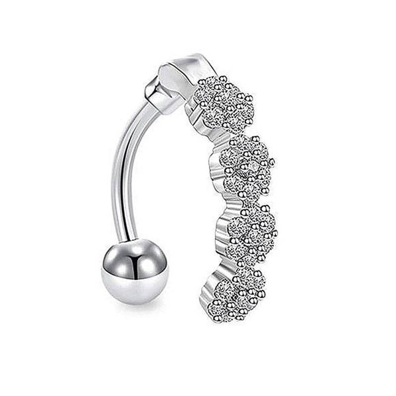 Frauen Trend Piercing Goth Edelstahl Bauchring Punk Damen Nabelringe Körperschmuck Geschenk silber von Joom DACH