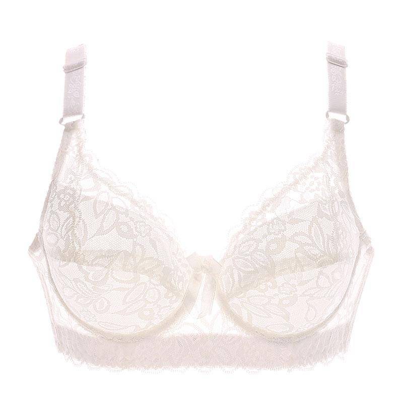 Frauen Unterwäsche Kleiner BH Plus Size Undewire Verstellbarer Spitzen-Damen-BH Brustbezug BCD Große Spitzen-BHs 36/80D weiß von Joom DACH
