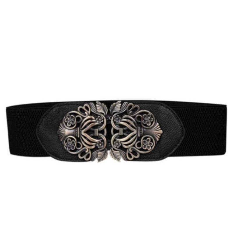 Frauen Vintage Bund Damen Breite Metall Einfarbig Taille Gürtel Kleid Rock Kleidung Dekoration schwarz von Joom DACH