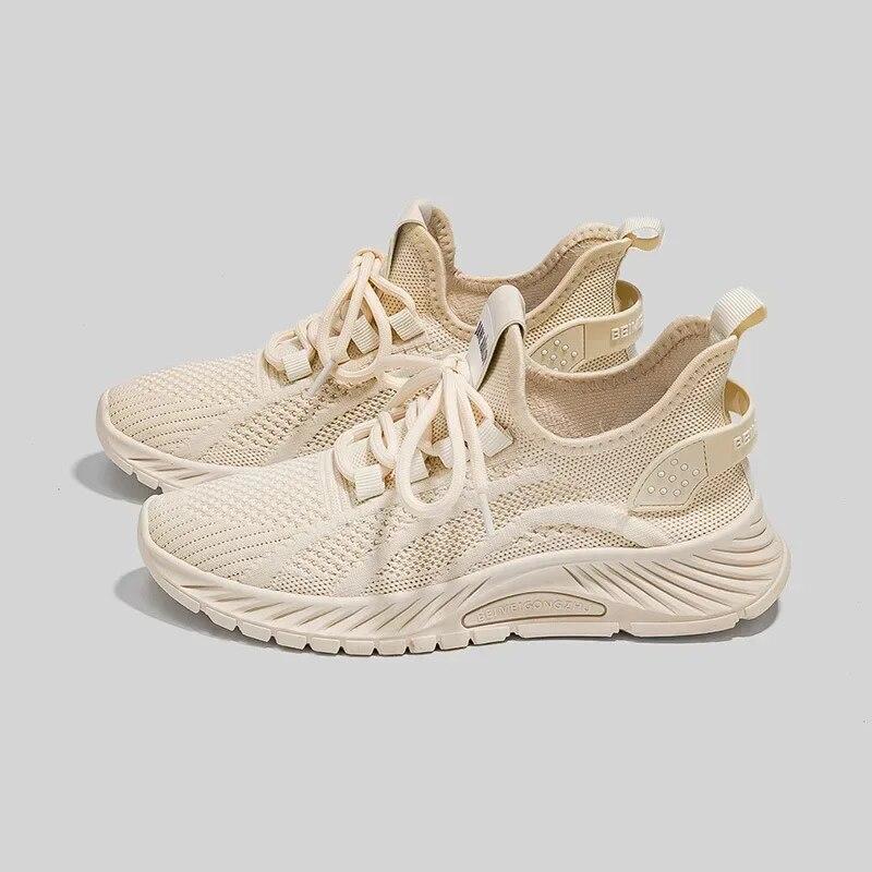 Frauen Weben Mesh Atmungsaktive Turnschuhe Neue Flache Casual Alle-spiel Weiß Sport Schuhe Weibliche Outdoor-Laufschuhe 35 von Joom DACH