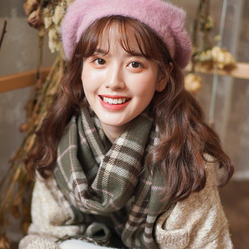 Frauen Winter Casual Plaid Schal Japanische Imitation Kaschmir Dicke Warme Schal Schal Schal von Joom DACH