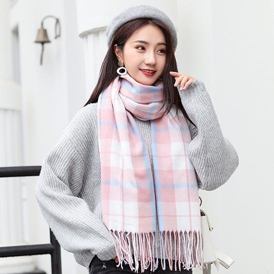 Frauen Winter Casual Plaid Schal Japanische Imitation Kaschmir Dicke Warme Schal Schal Schal von Joom DACH