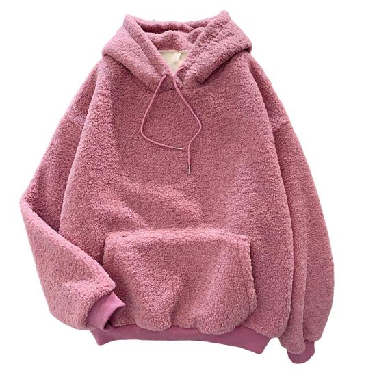Frauen Winter Hoodie mit Elastische Bündchen Dicke Fleece Mit Kapuze Darwstring Halten Warm 2XL braun von Joom DACH