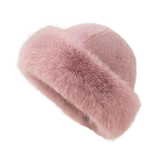 Frauen Winter Hut Faux Pelz Dicke Warme Wärme Retention Dome Einfarbig Fischer rosa von Joom DACH