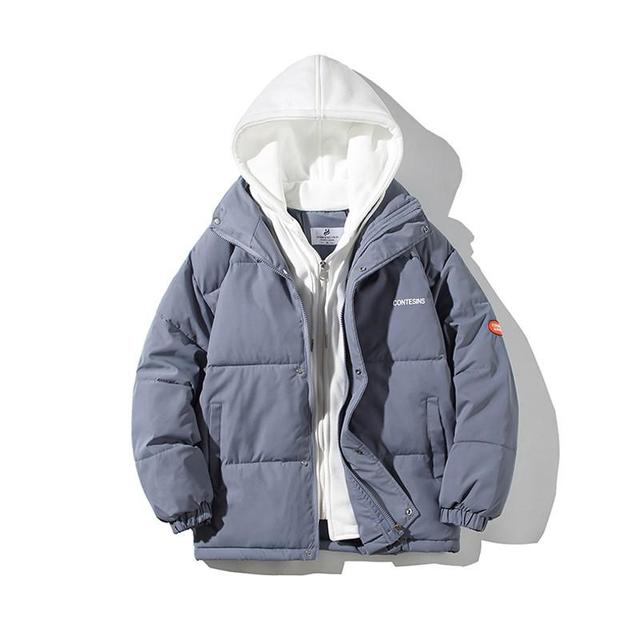 Frauen Winter Oversize Jacke Unten Baumwolle Gefütterte Mantel Weibliche Lose Beiläufige Mantel Weibliche Mode Mit Kapuze Kurze Parkas XL blau von Joom DACH