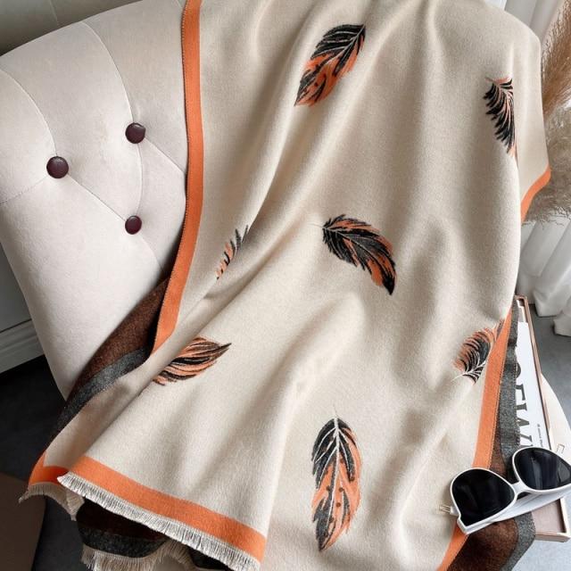 Frauen Winter Schal Warme Kaschmir Pashmina Design Muster Dicke Weibliche Decke Herbst Dame Schals und Wraps 2021new Stolen 180x65cm von Joom DACH