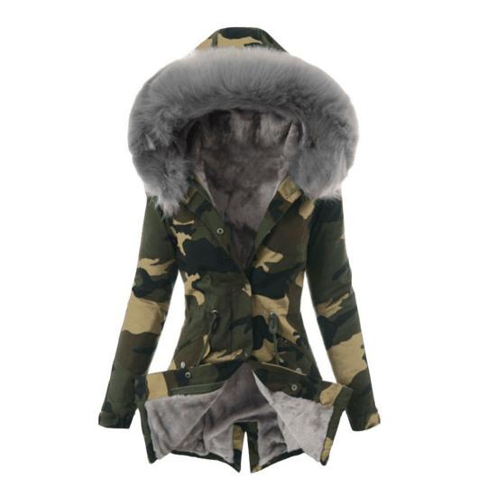 Frauen Winter Unten Mantel Faux Pelz Fleece-gefüttert Zip-up Drücken Sie Knopf Verschluss S grau von Joom DACH