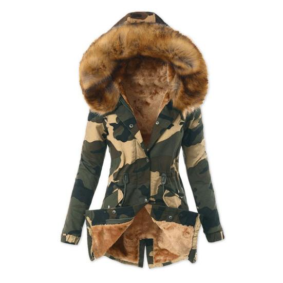 Frauen Winter Unten Mantel Faux Pelz Fleece-gefüttert Zip-up Drücken Sie Knopf Verschluss S gelb von Joom DACH