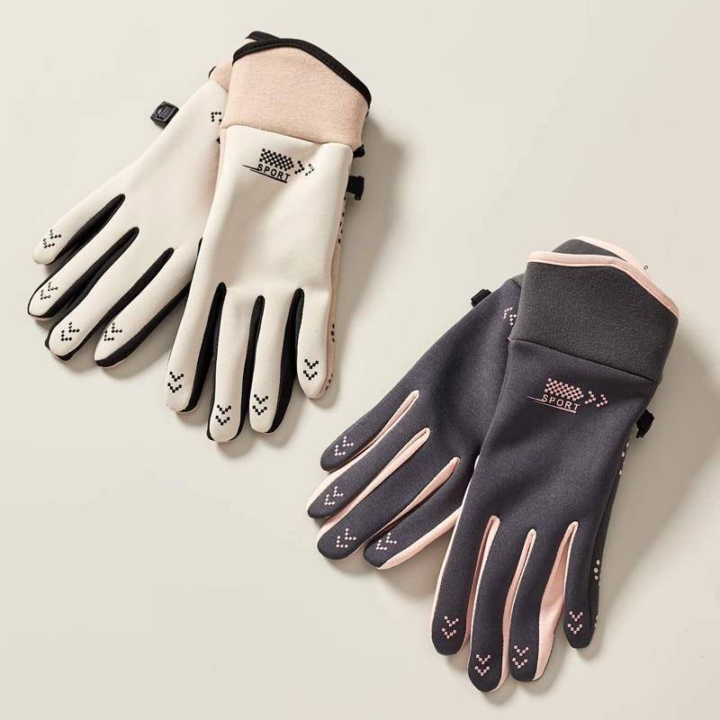 Frauen Winter Warm Halten Touch Screen Fleece Handschuhe Fashion Outdoor Sport Handschuhe Wasserdicht Gleitschutz Fahren Reiten Handschuhe schwarz von Joom DACH