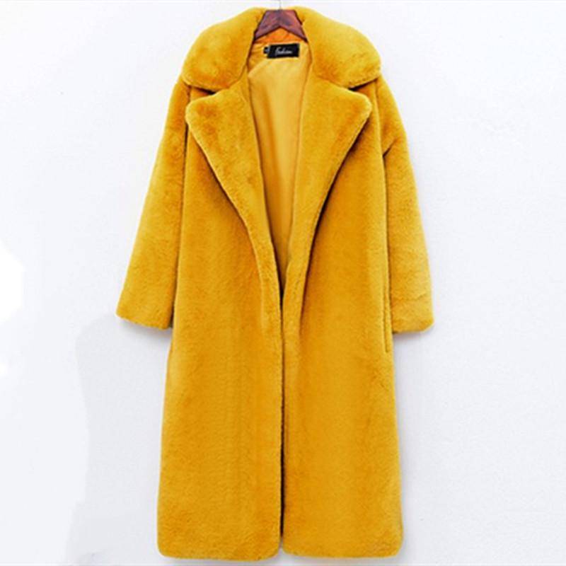 Damen Winter Warmer Kunstpelzmantel Dick Damen Langer Mantel Umlegekragen Damen Warmer Mantel XXL gelb Damen Winter Warmer Kunstpelzmantel Dick Damen Langer Mantel Umlegekragen Damen Warmer Mantel XXL gelb von Joom DACH