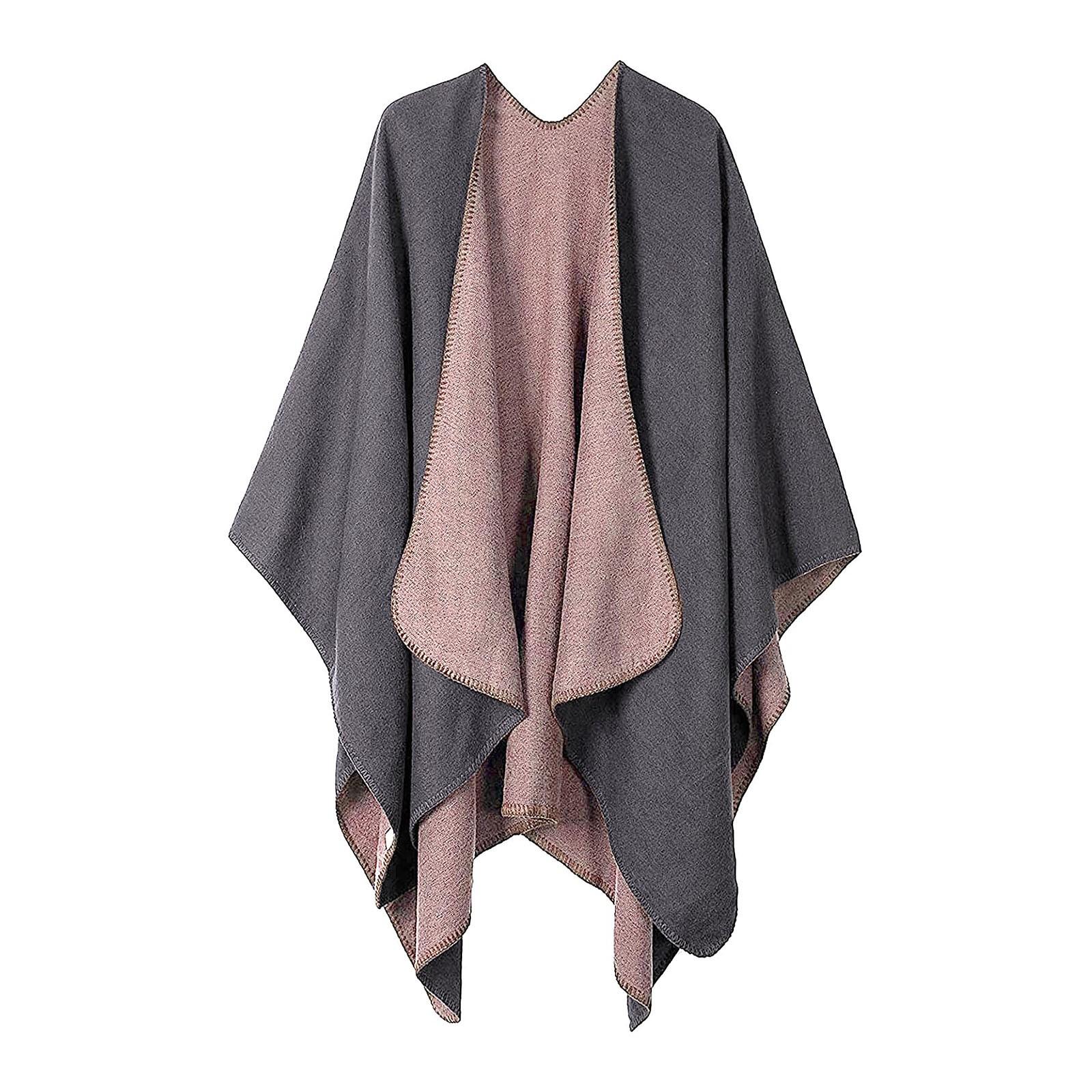 Frauen Winter Warm Übergroßen Druck Decke Cape Wraps Schal Strickjacken One Size rosa von Joom DACH