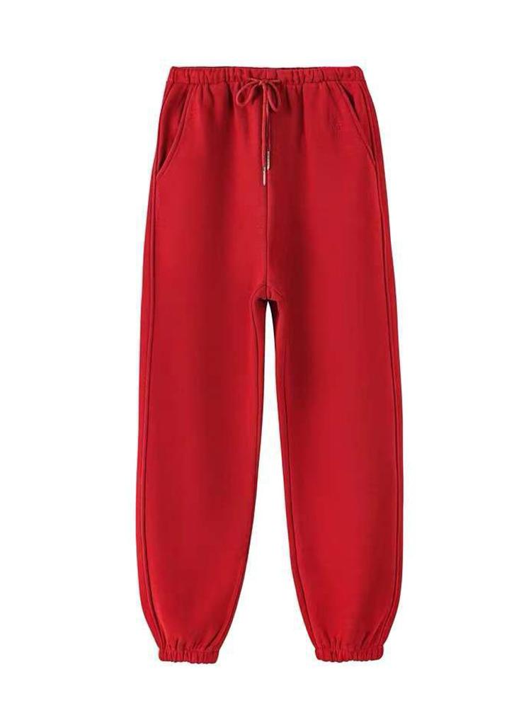 Frauen Winter Warme Leggings Dicke Hose Warme Fleece Plus Größe Lange Verdicken Hosen Mode Lässig Soild Farbe Leggings XXXL rot von Joom DACH
