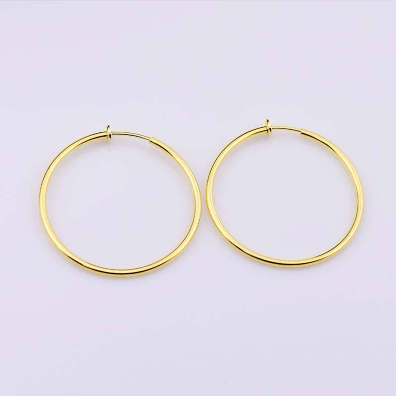 Frauen nicht durchbohrte Feder-Ohrclips, Creolen, zum Aufstecken, gefälschte Ohrringe, Ringe, Goth-Punk-Schmuck 60mm gold von Joom DACH