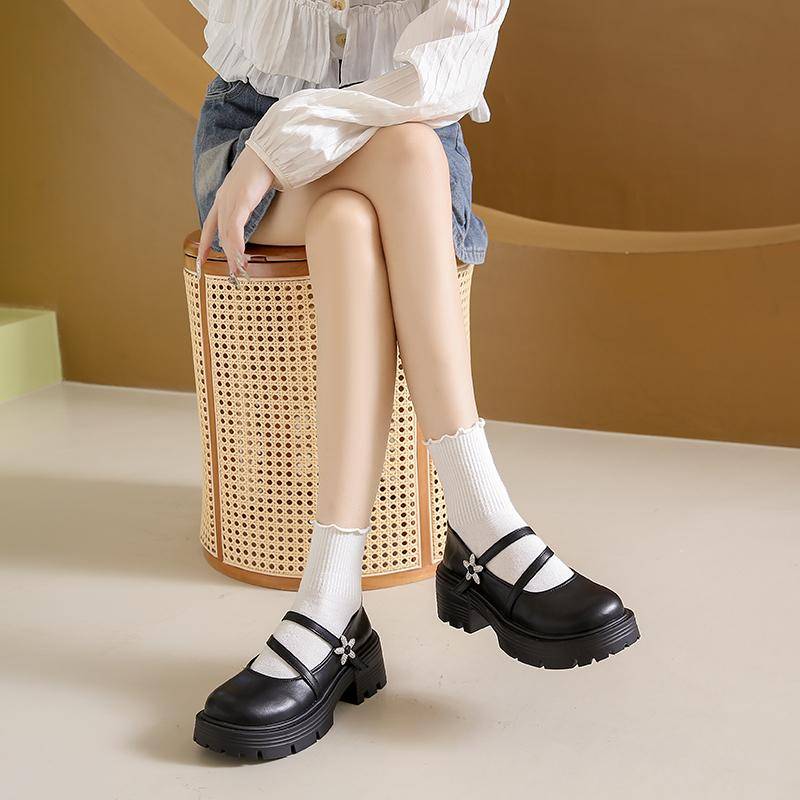 Frauen schuhe marke schnalle frauen High heels Mode runde kappe kleid pumpen frauen Hohe Qualität solide plattform heels 40 schwarz von Joom DACH