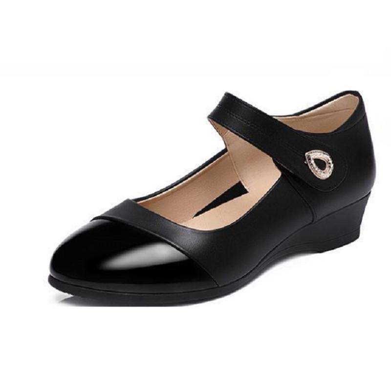 Frauen süße runde Zehe hohe Qualität leichte Schnalle Riemen Keilabsatz Schuhe coole Schuhe Ga08 37 von Joom DACH