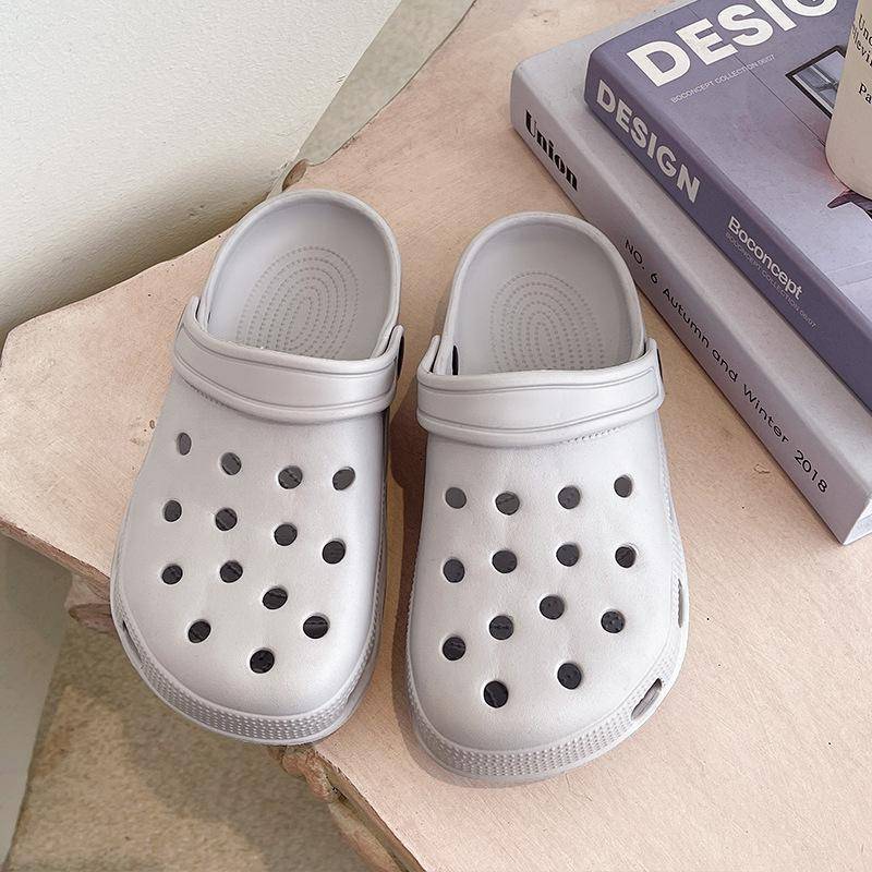 Frauen wasserdichte Hausschuhe Sommer Outdoor Frauen Rutschen Weiche Sohle Garten Schuhe Indoor Klassische Pflege Clogs Sandalen 38-39 graue von Joom DACH