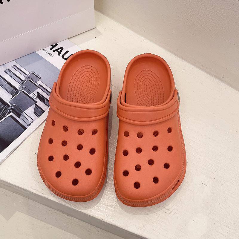 Frauen wasserdichte Hausschuhe Sommer Outdoor Frauen Rutschen Weiche Sohle Garten Schuhe Indoor Klassische Pflege Clogs Sandalen 40-41 orange von Joom DACH