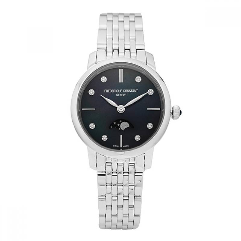 Frederick ConStant FC 206mpbd1S6b Slimline Moon PhaSe Diamant Damen-Metalluhr FC-206MPBD1S6B von Joom DACH