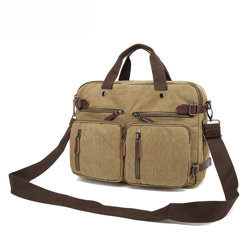 Freizeit Canvas Tasche Umhängetasche Computer Rucksack Business Aktentasche Schultasche Large size gelb von Joom DACH