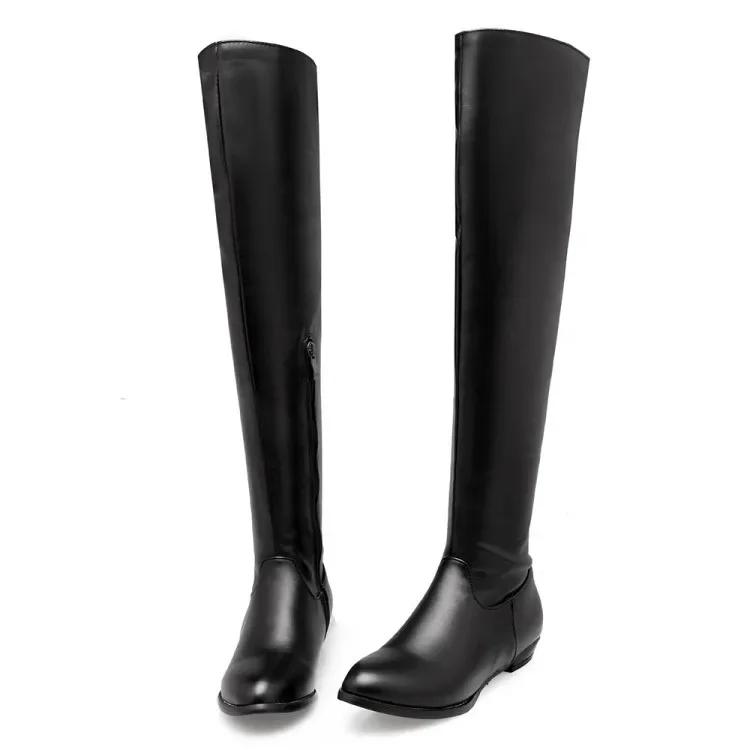 Freizeit-Overknee-Stiefel mit flachem Boden 44 45 46 47 48 Overknee-High-Damen-Stiefel mit dünnem Bein, Overknee-Schuhe für Damen 46 von Joom DACH