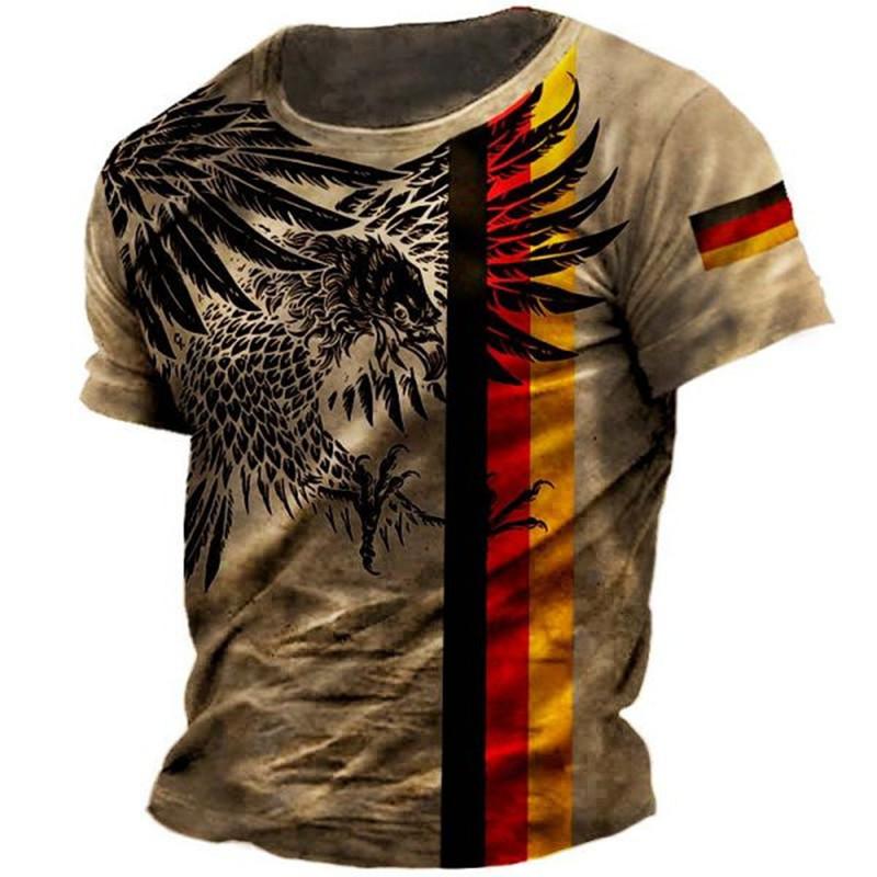 Freizeithemd mit Adler-Print | Herren-Hemd mit Adler-Aufdruck | Herren T-Shirt Adler – Vintage-Print 2XL von Joom DACH