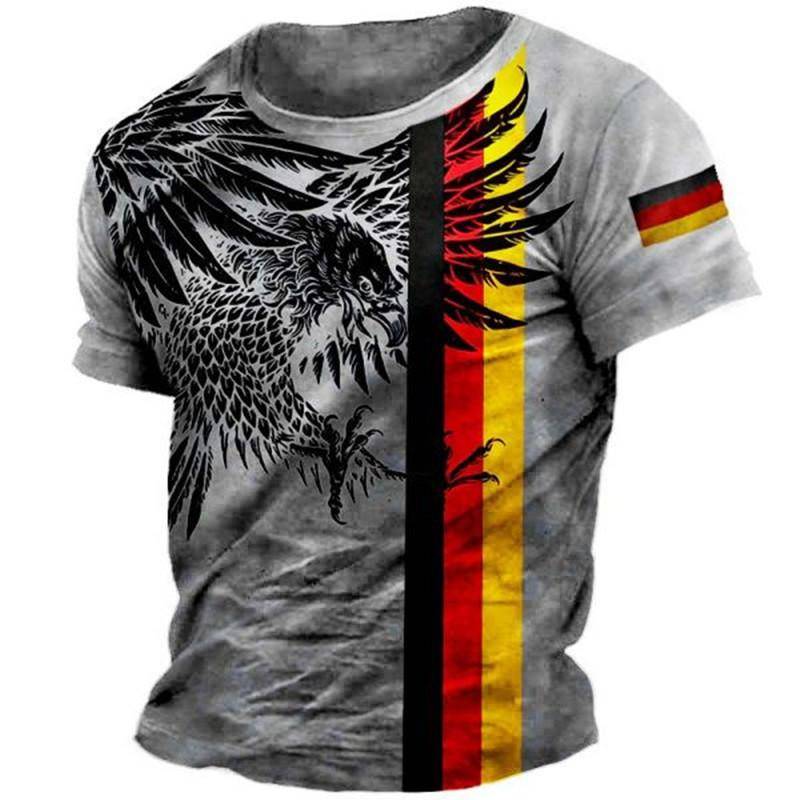Freizeithemd mit Adler-Print | Herren-Hemd mit Adler-Aufdruck | Herren T-Shirt Adler – Vintage-Print XL von Joom DACH