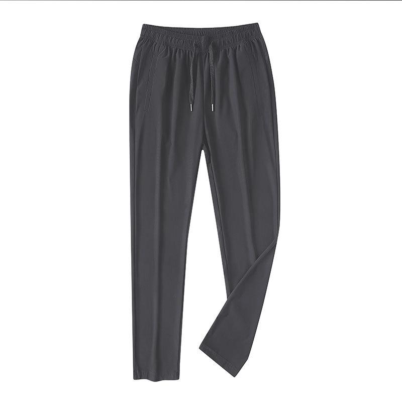 Freizeithose Herren Bündchenfuß Sommer Eisseide Trend Mode Einfarbig Bügelfreie Behandlung Dünn XL von Joom DACH